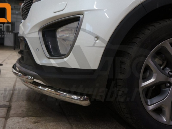 Kia Sorento (15–) Защита переднего бампера двойная d 60/42 мм, нерж.