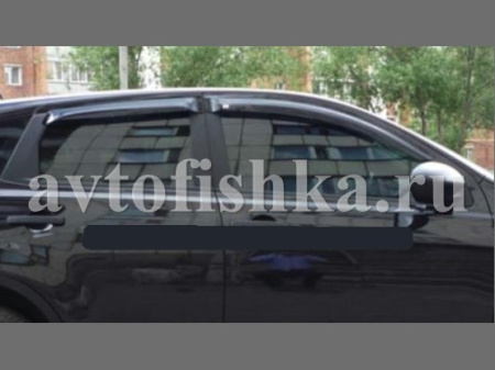 Дефлекторы боковых окон 4 части темные Nissan Qashqai+2 2008-