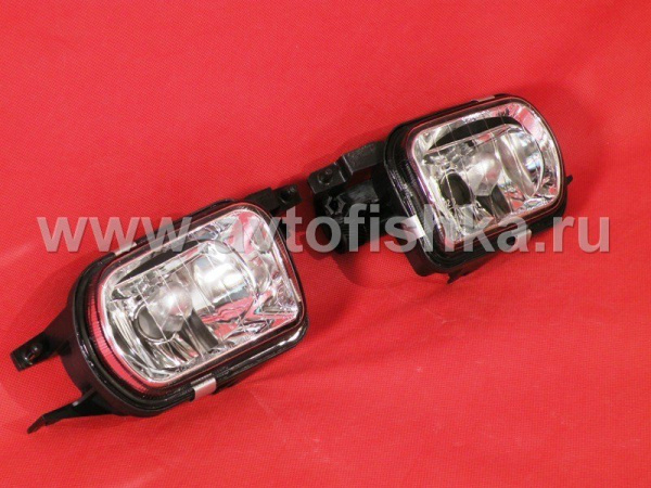 Mercedes C-class W203 (04-) передние хромированные противотуманные фары, комплект 2 шт.