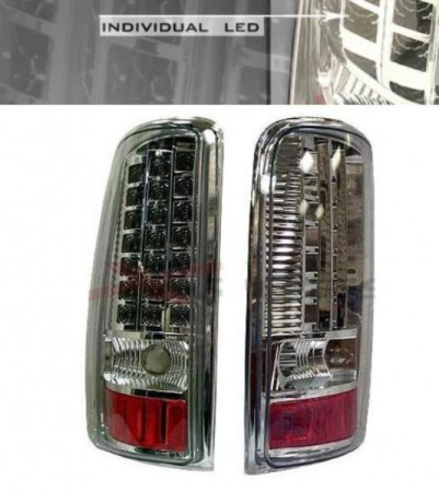 Chevrolet Tahoe, Suburban, GMC Yukon, Denali (99-06) фонари задние светодиодные хромированные, комплект 2 шт.