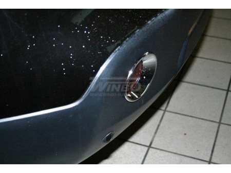 Nissan Qashqai (2006-2012) накладки хромированные на фонари заднего бампера, комплект 2 шт.