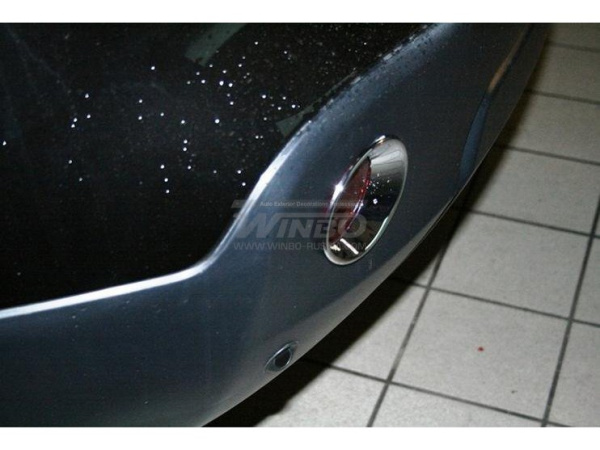 Nissan Qashqai (2006-2012) накладки хромированные на фонари заднего бампера, комплект 2 шт.