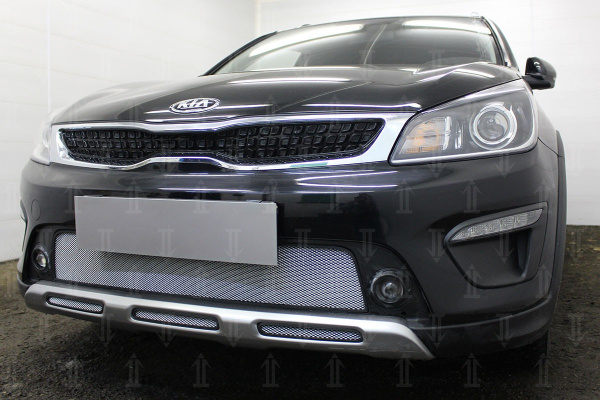 Kia Rio (17–) Защита радиатора, хром, середина