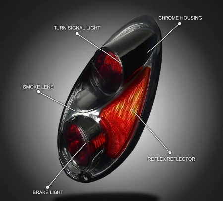 Chrysler PT Cruiser (2001-2005) фонари задние красно-черные Altezza стиль