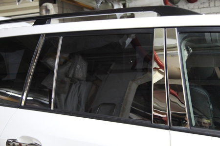 Toyota Land Cruiser 200 (15-) накладки на стойки дверей из нержавеющей стали, 8 предмета