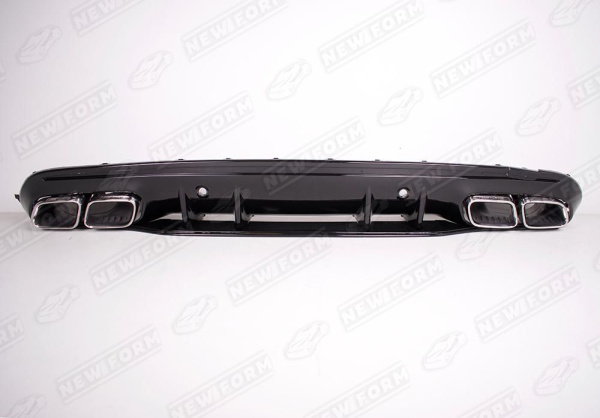 Mercedes-Benz C-Klasse W205 рестайлинг 2018 - 2021 Диффузор заднего бампера 6.3S AMG с хромированными насадками