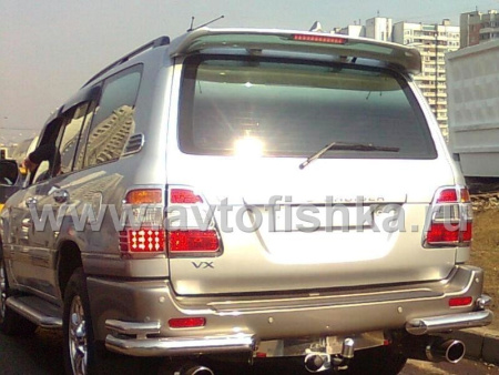 Toyota Land Cruiser 100, Lexus LX470 (98-07) задний спойлер с дополнительным стоп-сигналом, под покраску.