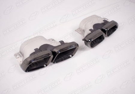 Mercedes-Benz C-Klasse W205 Coupe рестайлинг 2018 - н.в. Насадки на глушитель 6.3S AMG черные