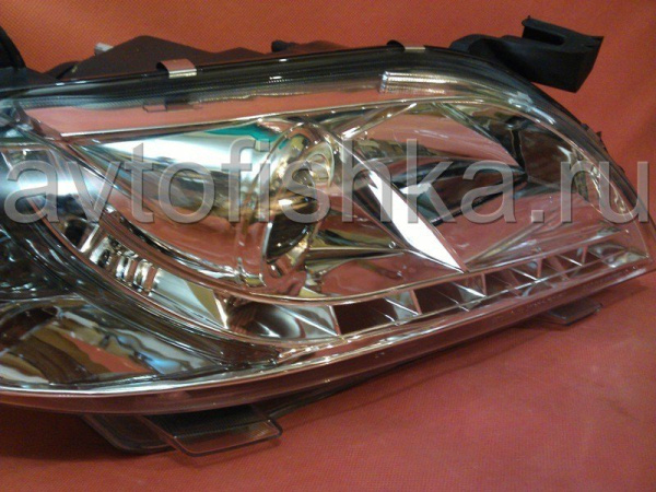Toyota Camry V40 (2006-2009) тюнинговые передние хромированные фары со светодиодной подсветкой DRL, комплект 2 шт.