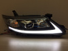 Toyota Camry V40 (09-11) фары передние линзовые черные, с дневными ходовыми огнями, в стиле LEXUS, комплект 2 шт.