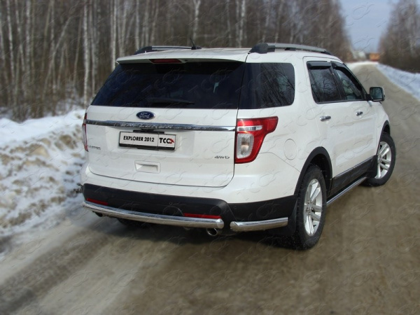 Ford Explorer (12–) Защита задняя (центральная длинная) 75х42 мм