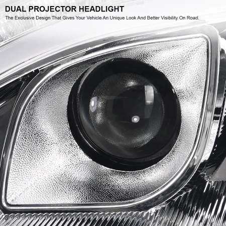 Mercedes S W220 (98-05) фары передние линзовые хромированные, с подсветкой DRL