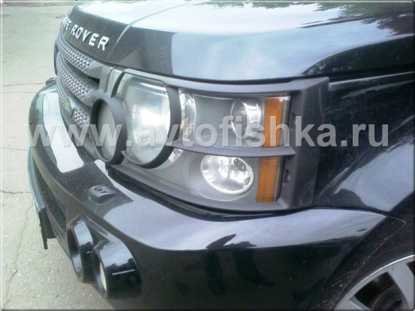 Range Rover Sport (05-) решетки передних фар черные, защита, комплект 2 шт.