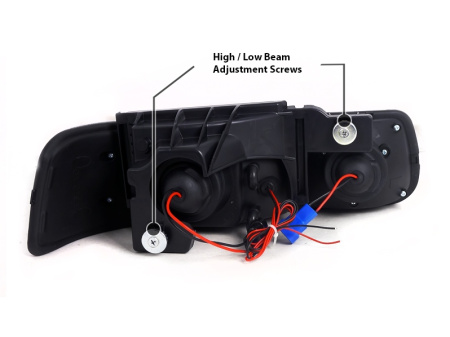 Chevrolet Tahoe, Suburban (99-06) фары передние линзовые черные в комплект с подфарами