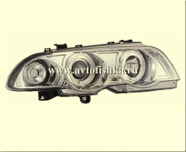 BMW 3 E46 (98-01) 4 дв. седан фары передние хромированные, со светящимися ободками, с моторами электрокорректора, комплект 2 шт.