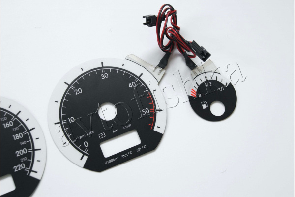 Volkswagen Golf 3 светодиодные шкалы (циферблаты) на панель приборов - дизайн 1