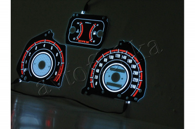Honda CRX (90-91) светодиодные шкалы (циферблаты) на панель приборов - дизайн 1