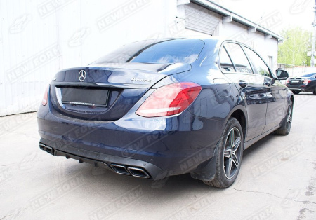 Mercedes-Benz C-Klasse W205 2014 - 2018 Диффузор заднего бампера 6.3 AMG черный на штатный бампер