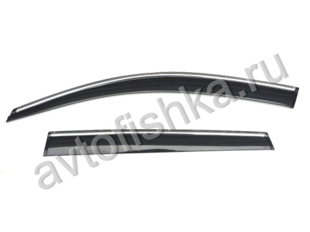 Volkswagen Touareg (2010-) дефлекторы окон тонированные с хромированным молдингом