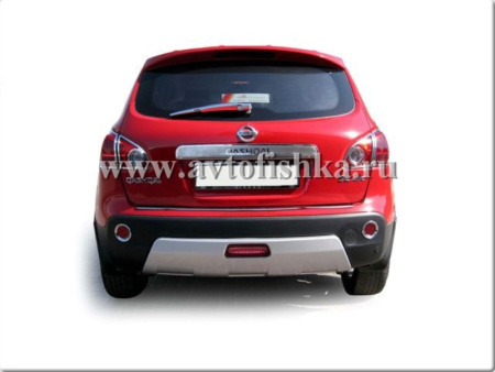 Nissan Qashqai (2006-2012) накладки хромированные на фонари заднего бампера, комплект 2 шт.