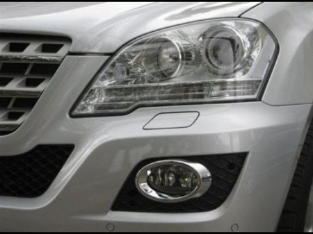 Mercedes-Benz W164 ML (09-) рамки противотуманных передних фар хромированные, овальные, комплект 2 шт.
