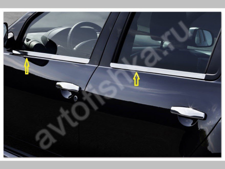 Renault Duster (2010-) молдинги окон нижние из нержавеющей стали, 4 шт.