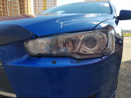 Защита передних фар прозрачная Mitsubishi Lancer 2007-2009