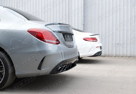 Mercedes-Benz C-Klasse W205 2014 - 2018 Диффузор заднего бампера 6.3S AMG с хромированными насадками