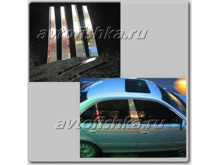 BMW 5 E39 декоративные накладки стоек дверей хромированные.