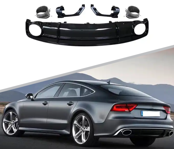 Диффузор RS7 с насадками для Audi A7 2012-2015 штатная