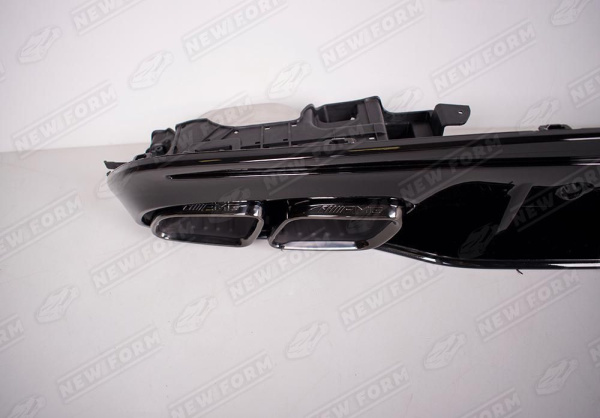 Mercedes-Benz C-Klasse W205 рестайлинг 2018 - 2021 Диффузор заднего бампера 6.3S AMG с черными насадками