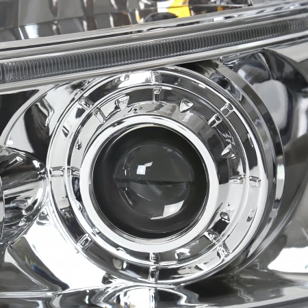 Hyundai Tucson (2005-2009) фары передние хромированные, со светящимися ободками и светодиодами