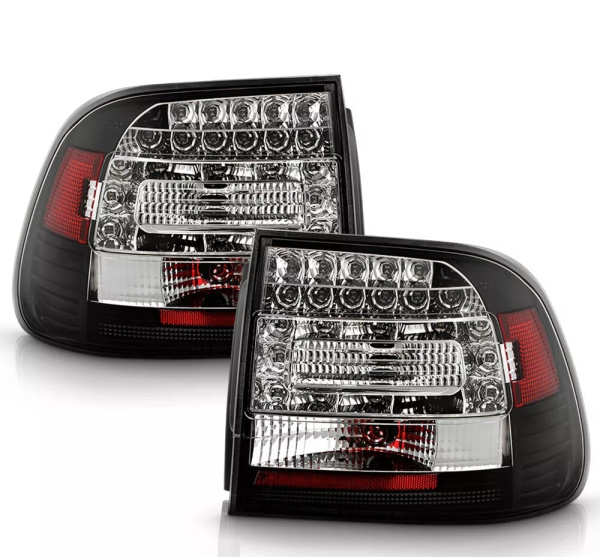 Porsche Cayenne (2003-2006) фонари задние светодиодные черные с хромом, комплект 2 шт.