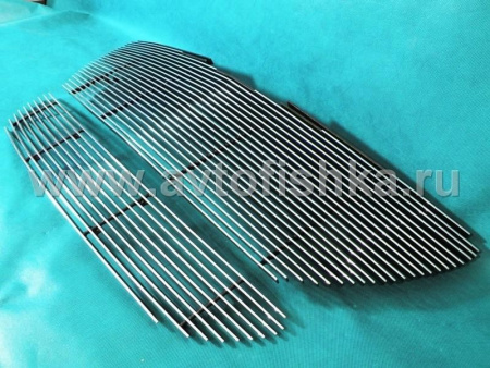 Chrysler Pacifica (03-08) решетка радиатора верхняя и нижняя в бампер, алюминиевые, комплект 2 шт.