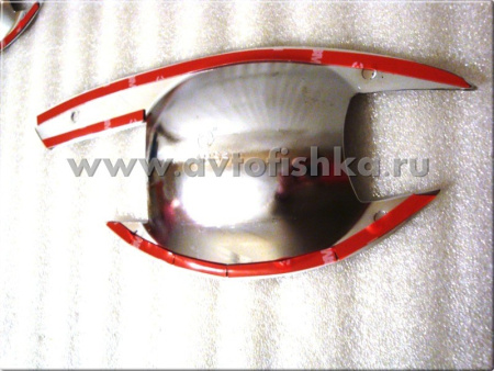 Nissan Navara (05-) накладки под ручки дверей хромированные, с надписью "NAVARA", комплект 4 шт.