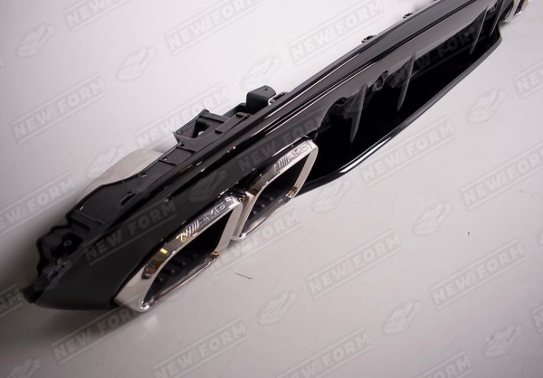 Mercedes-Benz C-Klasse W205 рестайлинг 2018 - 2021 Диффузор заднего бампера 6.3S AMG с хромированными насадками