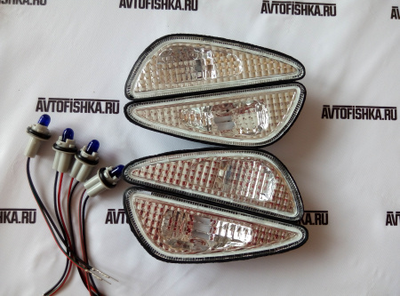 Nissan Maxima QX III A33 (00-) фонари габаритные хрустальные на передний и задний бамперы, комплект 4 шт.