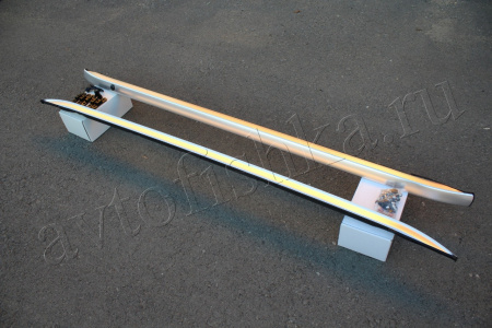 Toyota Land Cruiser Prado 150 (10-) рейлинги на крышу продольные серебристые, дизайн Lexus GX460