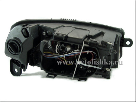 Audi A6 (05-08) 4F, C6 фары передние линзовые ксеноновые хромированные, со светящимися ободками, под корректор, комплект 2 шт.