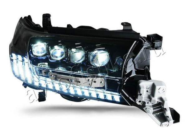 Toyota Land Cruiser FJ200 (15–) передние светодиодные фары | бегущий поворотник | LED