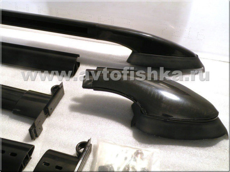 Toyota Land Cruiser Prado 120 (02-) рейлинги продольные на крышу с двумя поперечинами, алюминиевые черные, комплект.