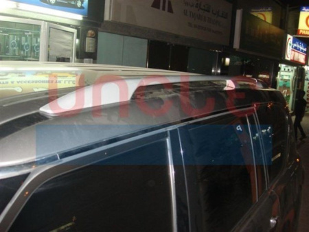 Nissan Patrol Y62 (10-) продольные серебристые рейлинги на крышу, в комплекте 2 шт.