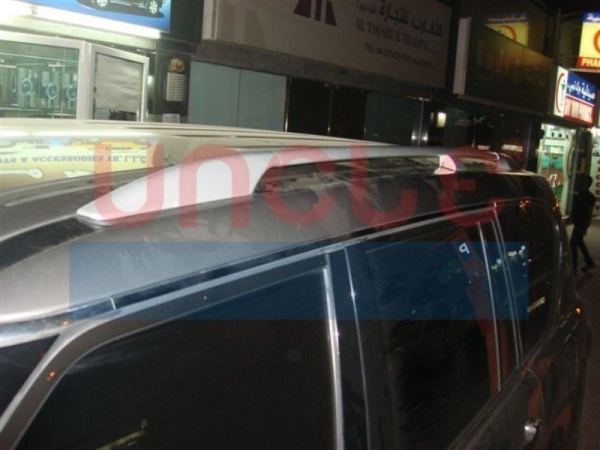 Nissan Patrol Y62 (10-) продольные серебристые рейлинги на крышу, в комплекте 2 шт.