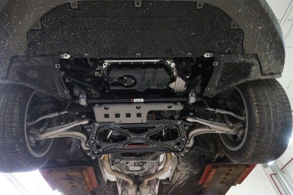 Audi A6 (11–14) Защита картера + КПП, композит 8 мм (V-все, 4WD, 2WD)