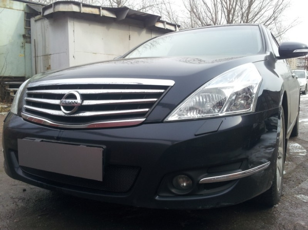 Nissan Teana (08–13) Защита радиатора Premium, чёрная