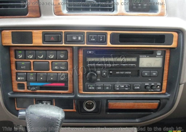 Декоративные накладки салона Toyota Land Cruiser 80 1995-1997 полный набор, 20 элементов.