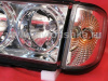 Mercedes W201 190E 190D (82-93) фары передние прожекторные хромированные с указателем поворотов, комплект 2 шт.