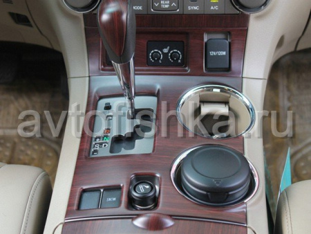 Toyota Highlander (2007-2012) отделка салона авто деревом накладки, темное матовое дерево, комплект 15 предметов.