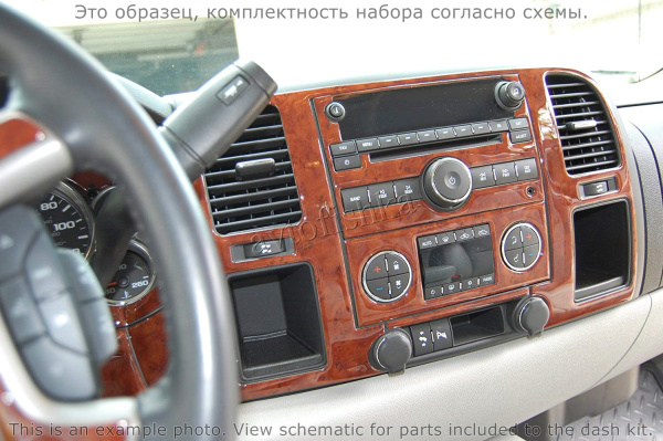 Декоративные накладки салона Chevrolet Silverado 2007-н.в. полный набор