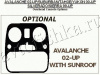 Декоративные накладки салона Chevrolet Avalanche 2000-2002 Overhead без sunroof
